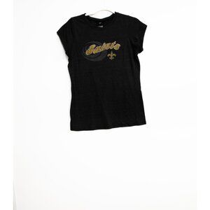 NFL Saints Womens Black T-Shirt Size XL Soft Cotton Blend